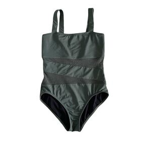 CARMEN MARC VALVO SWIMWEAR, One Piece Mesh Cutout Swimsuit, Size 14
